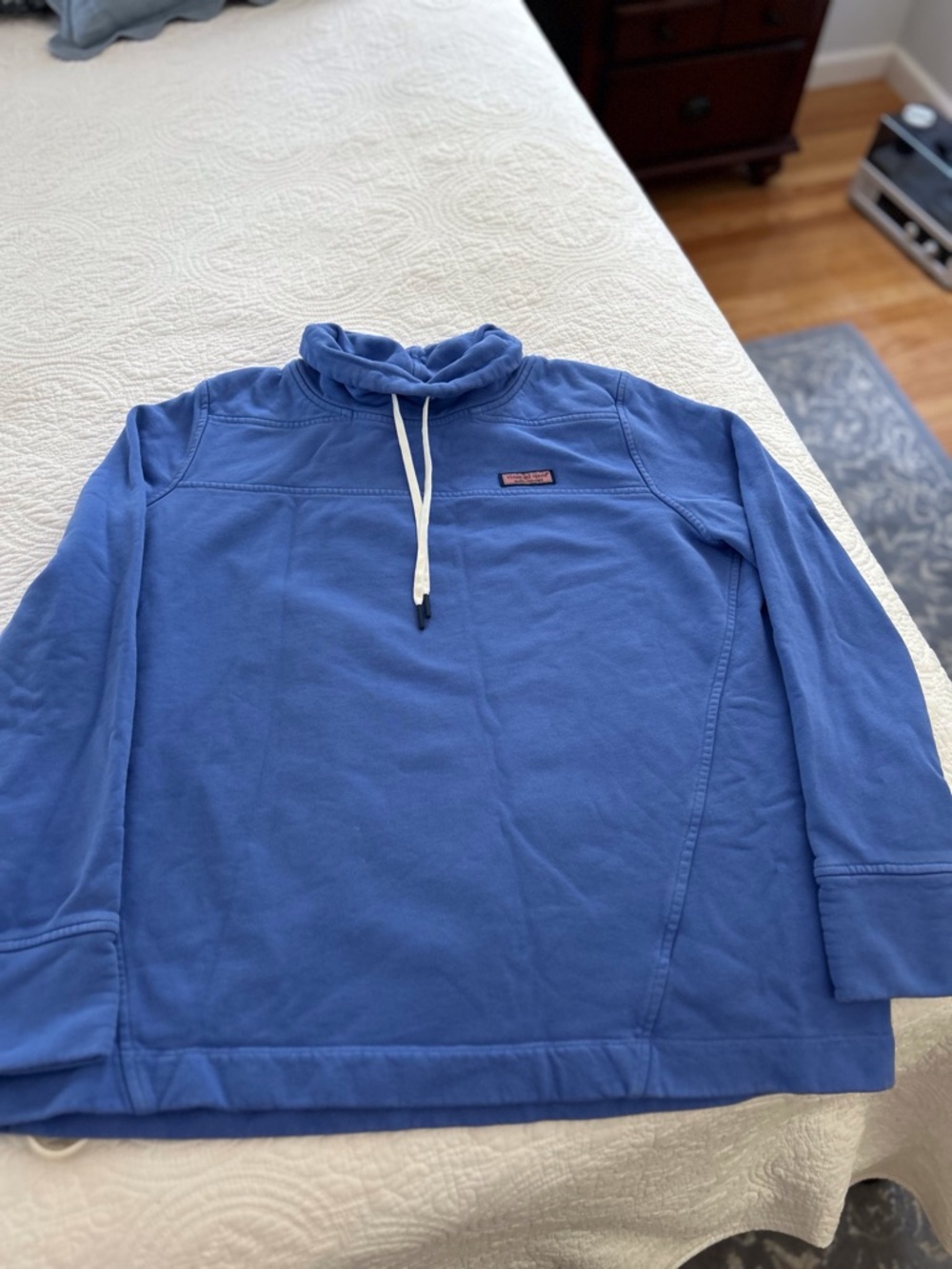 Vineyard Vines Blue Pullover Funnel-Neck Sweatshirt